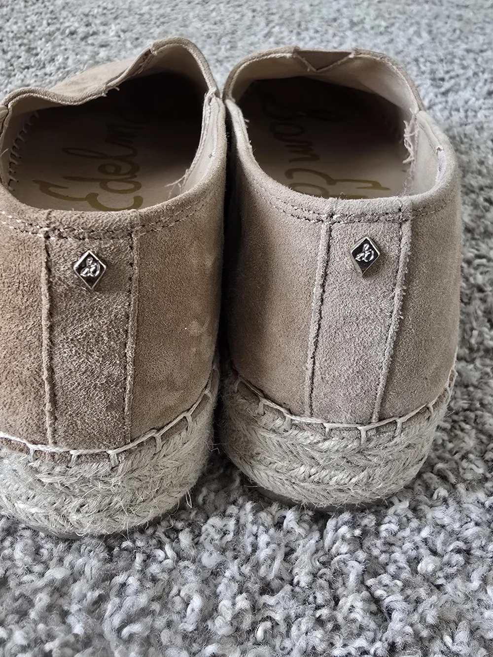 Sam Edelman Women's Beige Suede Espadrille Slip-On Flat Round Toe US 8.5